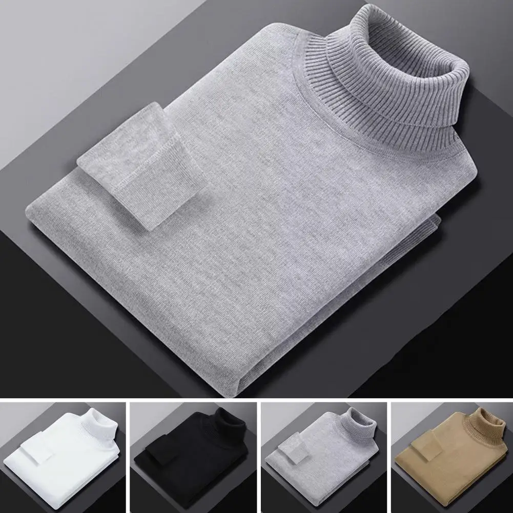 

Tattoo Bottom Sweater Solid Sweater Flattering Fit High Lapel Sweater Versatile Windproof All-match for Layering for Bottoming