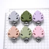 2Pcs Silicone Leaf-Shape Beads Clips for DIY Baby Pacifier Clips Teething Necklace Toys Baby Silicone Teethers Dummy Holder 4