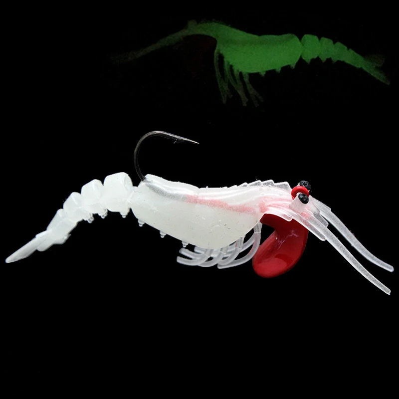 Soft Shrimp Lures Saltwater Fishing Lures Shrimp Baits Weedless Soft  Swimbaits for Bass Luminous Artificial Lures with Hook - AliExpress