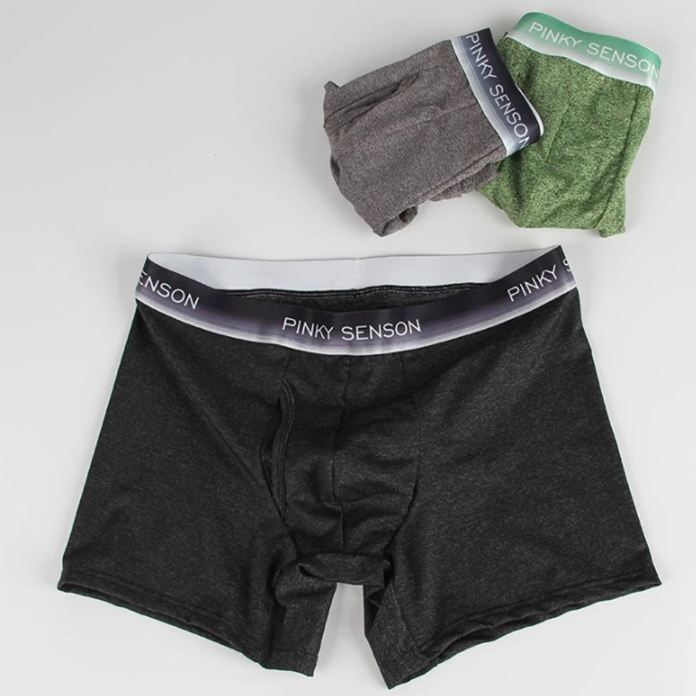 

Men Boxer Underwears Long Leg U-Convex Briefs Solid Super Soft Shorts Underpants Elasticity Sport Swimwear Casual Lingerie