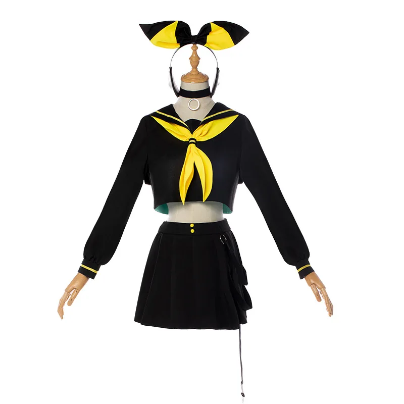 Новинка костюм для косплея из Аниме Vocaloid Miku сестры Рин брата линза униформа