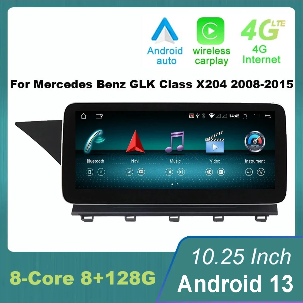 

Android 13 For Mercedes Benz Carplay GLK Klasse X204 2008-2015 Car Multimedia Player Navigation GPS Stereo Radio Bluetooth