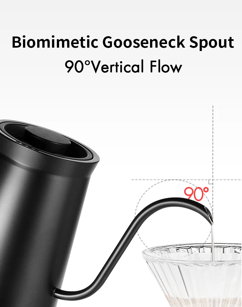 Description Picture 5 of itemMHW-3BOMBER Electric Kettle Precision Temperature Gooseneck 1200W Stainless Steel Pour Over Coffee Pot Home Kitchen Accessories