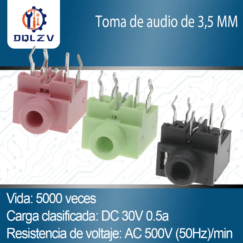 Sjzbin 10 Uds 3,5 Mm Conector Para Auriculares Pj-392 | Envío Gratis