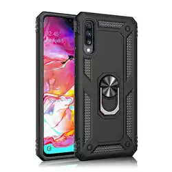 Heavy-Duty Shockproof Phone Case with Silicone Bumper Cover for A9 2018 (Black)