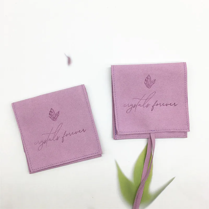 50pcs Microfiber Jewelry Pouch Bags,Blue Personalized Deboss Logo Print,Custom Jewelry Packaging Pouch,Gift Bag Ring Bags