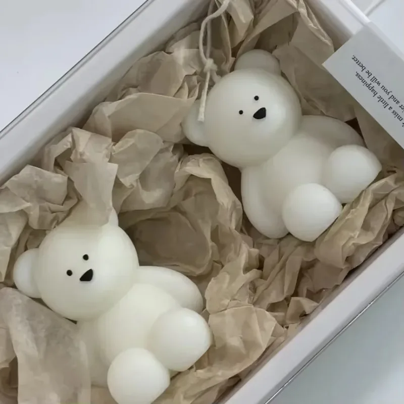 큰 곰 촛불 실리콘 몰드 DIY 귀여운 동물 곰 비누 석고 공예 수지 만들기 키트 수제 초콜릿 아이스 케이크 베이킹 도구