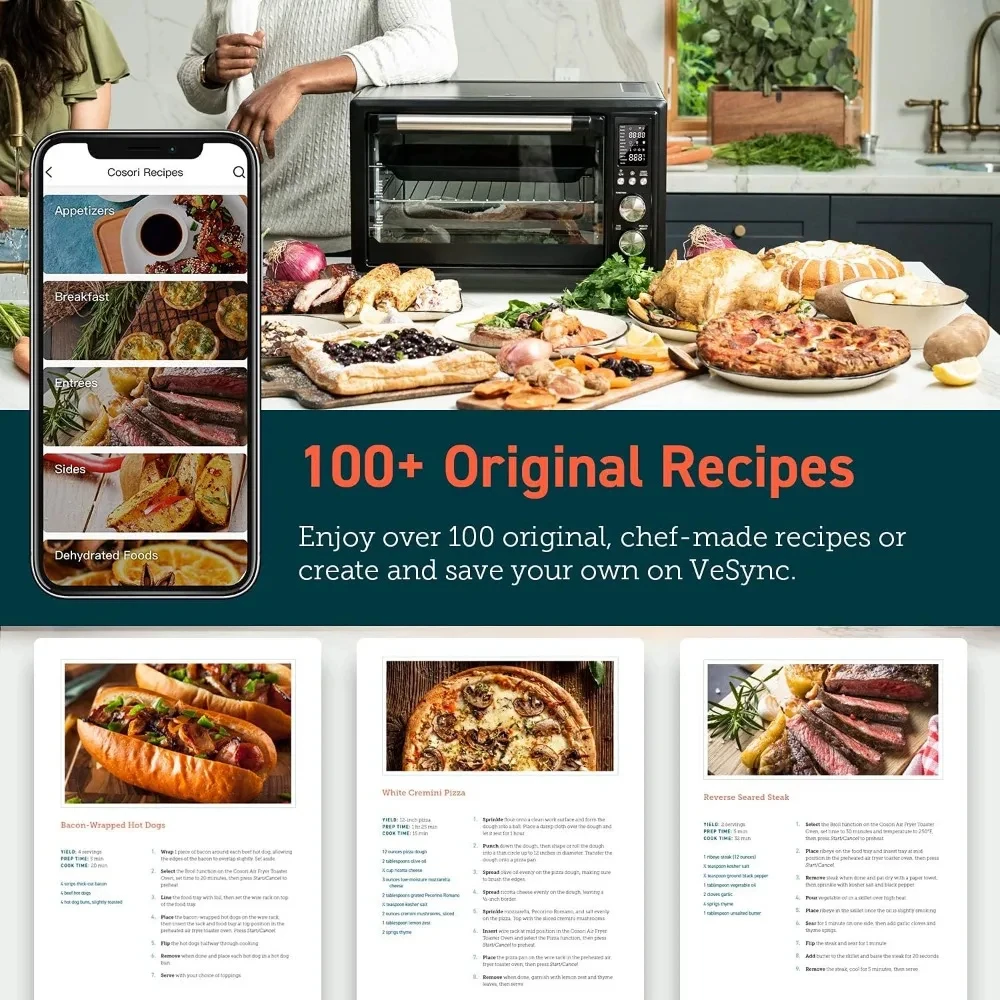 13-in-1 Air Fryer Toaster Oven Combo Rotisserie, Sous Vide, Convection