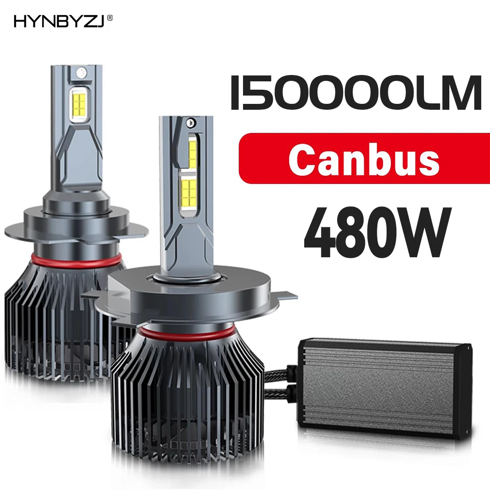 H4 LED Canbus H1 H7 H11 H8 H11 9005 HB3 9006 HB4 9004 9007 H13 Car  Headlight Bulb 6000K 480W 150000LM Auto Fog Light 9-32V