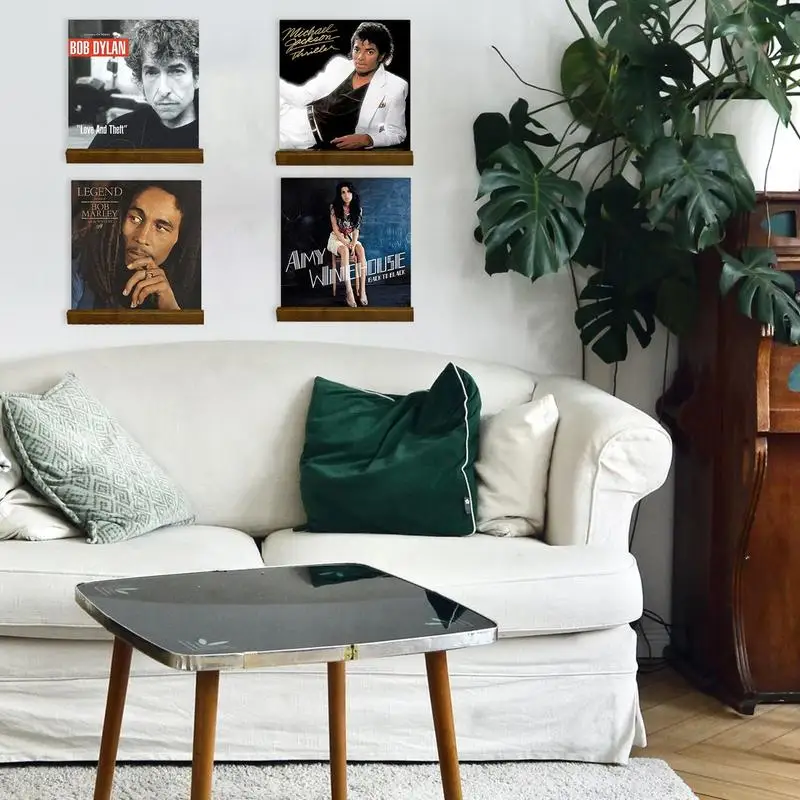 Wall Record Holder Wood Vinyl Record Shelf Wall Mount Record Storage Racks Small Wall Vinyl Record Holder Display Shelf 4