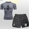 Anime Attack On 2 in 1 Male Quick Dry Sportswear Compression T-Shirt Shorts Men's Running Sports Suit MMA Rashgard Summer Beach 5
