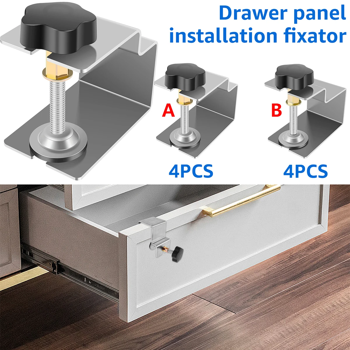 

4PCS C Clamp Cabinet Drawer Installation Two Ways Cabinet Face Frame Clamps for Installing Drawer Front Panel Cabinet Frame