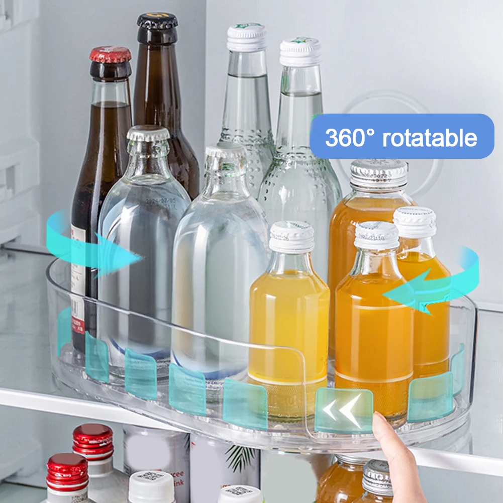 Kitchen Bottle Storage Rack for Bathroom Cabinet Fridge Vanity (Transparent)
