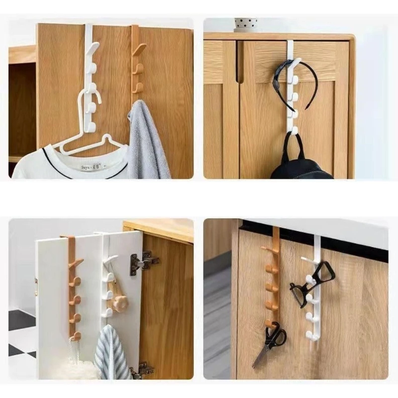 

Door Hanger Hook Rack with 5 Hooks for Hanging Clothes Over The Door Towel Rack Coat Hanger for Bathroom Living Room DropShip