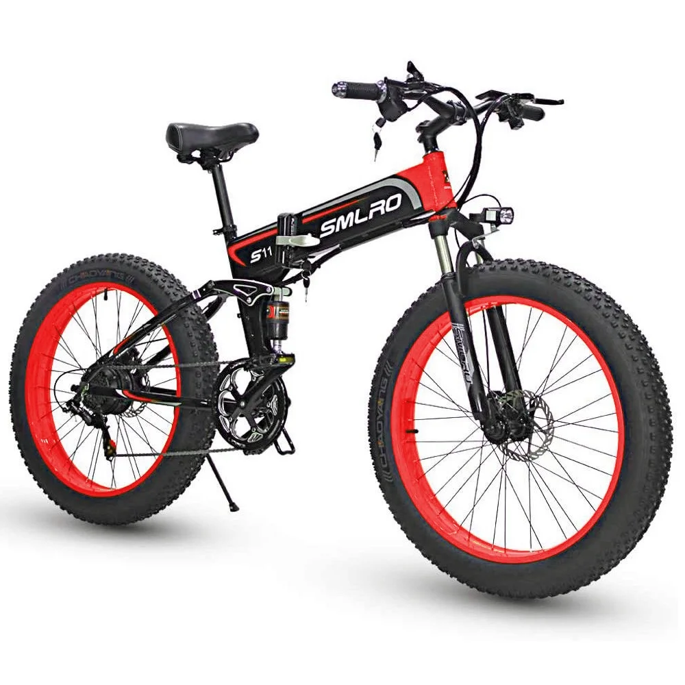 

Smlro S11 Electric Fat Bike E-Bike 26*4.0 Tire 500W 1000W Motor 48V 10AH 14AH Lithium Battery Folding snow mountain city bicycle
