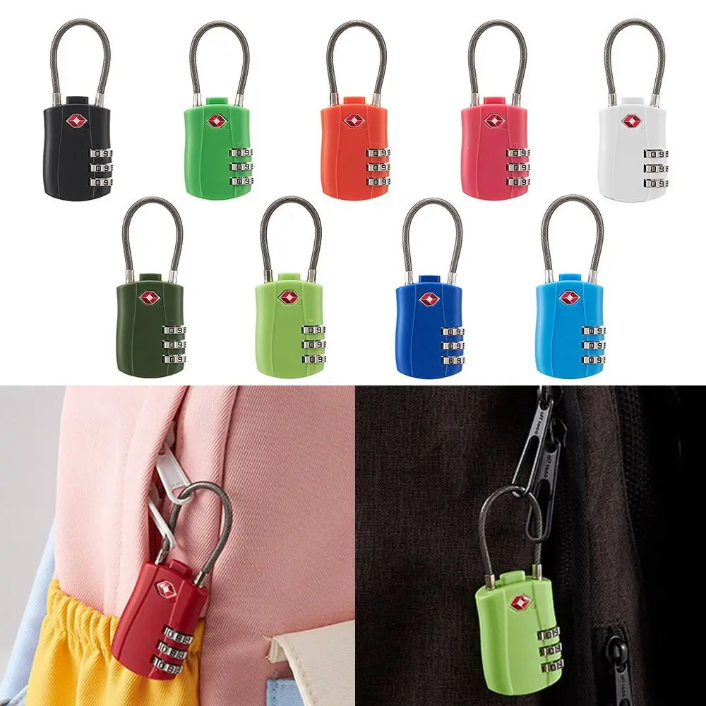 Durable TSA 3 Digit Combination Lock Colorful Security Tool Customs Password Lock Anti-theft Suitcase Luggage Coded Lock Travel