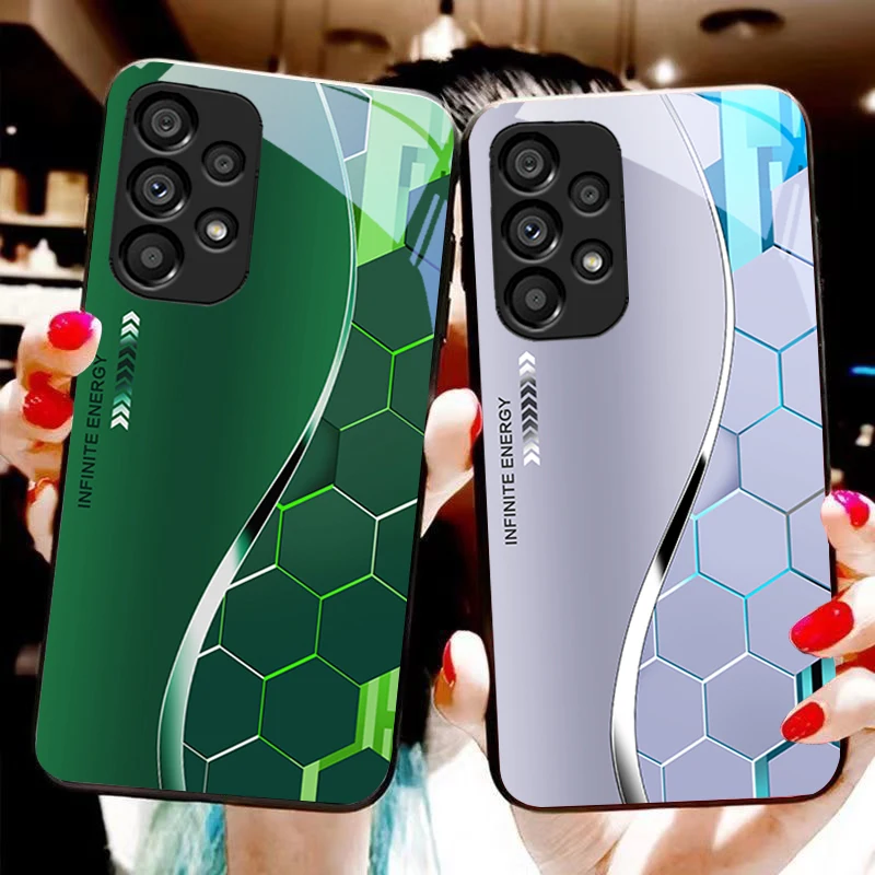 Sci-Fi Silver White Black Tempered Glass Phone Case - Hard Shell Design