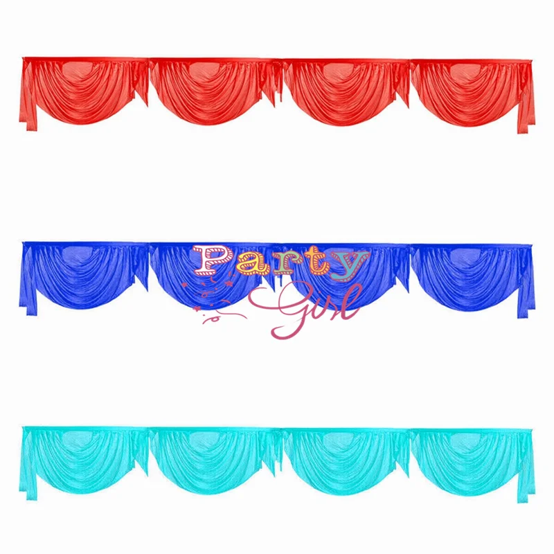Ice Silk Table Swag Valance Drape For Table Skirt Cloth Party Event Decoration