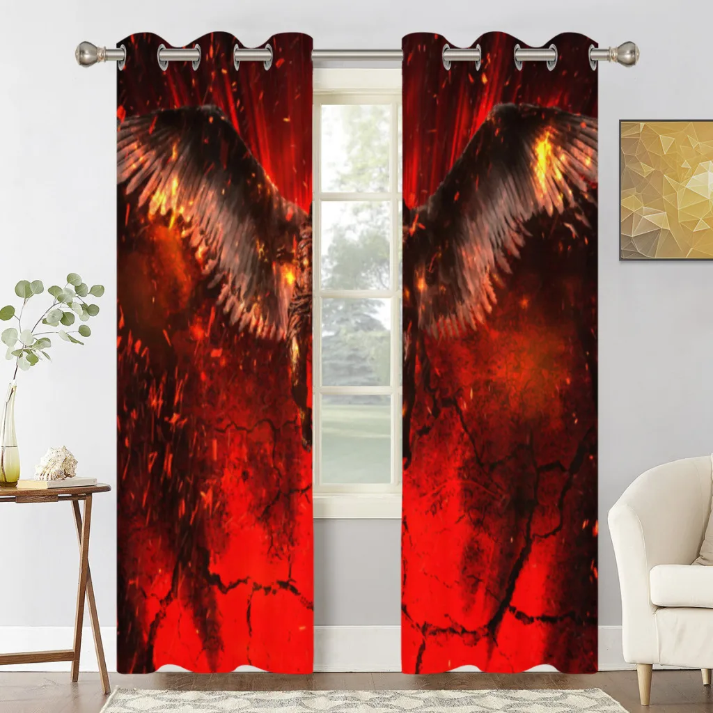 

Fallen Angels Wings Window Curtains for Living Room Bedrooms 2 pieces Aesthetic Room Decoration