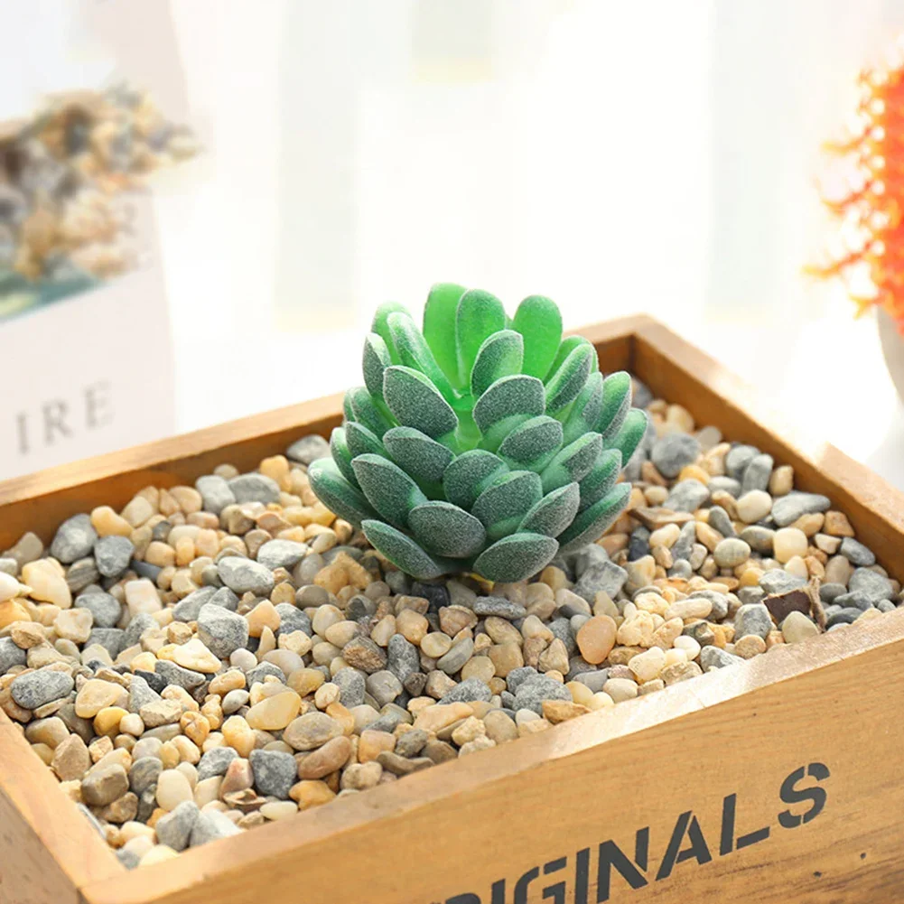 DIY künstliche saftige beflockte Pflanze gefälschte Kaktus Hausgärten Schlafzimmer Büro außerhalb Dekor gefälschte Pflanze Desktop kleine Bonsai neu – Detail 13