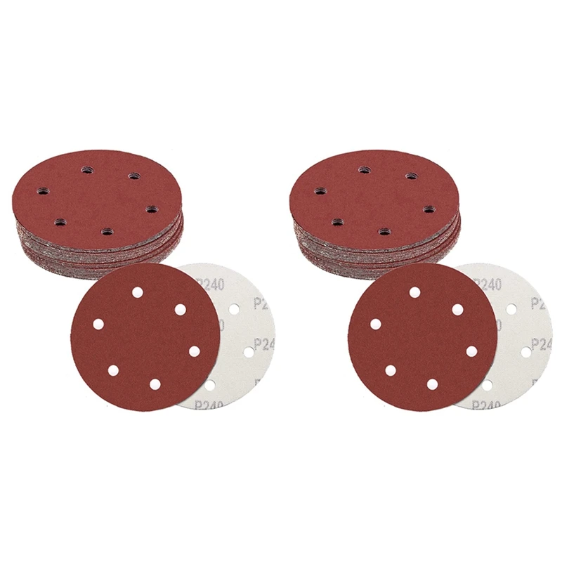 60Pcs Drywall Sander Sanding Discs,9Inch 6Hole Hook And Loop Abrasive