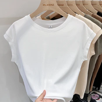 تي شيرت نسائي من AOSSVIAO تي شيرت بقصة ضيقة ورقبة دائرية وأكمام قصيرة تي شيرت لصيف موضة ملابس الشارع الشهير 2025 Y2k 3