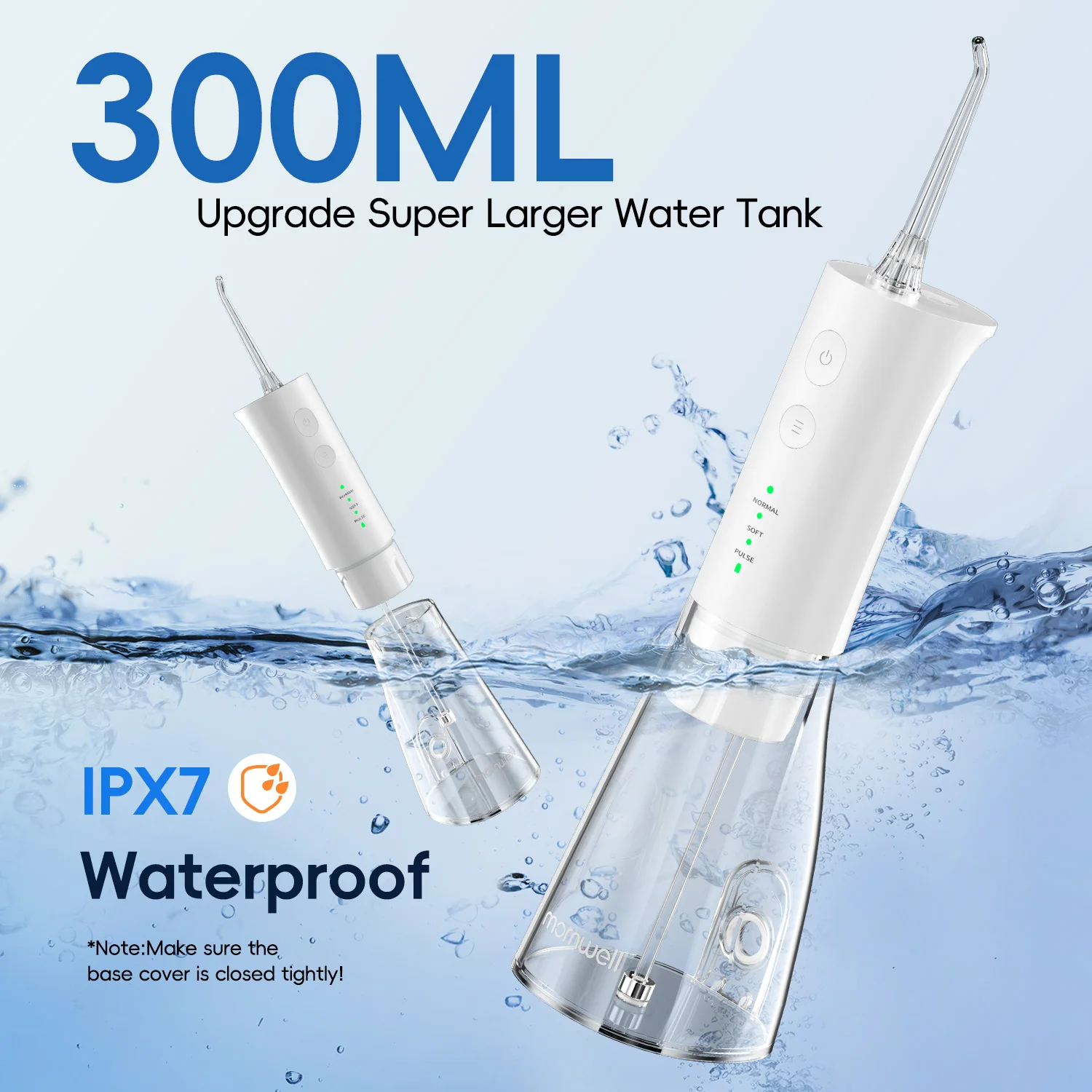 전기 물 Flosser 치아에 대 한 충전식 물 Flossers 깨끗한 방수 Flosser 휴대용 구강 Irrigator 300ML 홈 여행