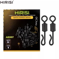 20pcs Carp Fishing Swivels Quick Change Stainless Steel for Carp Fishing Rig Fishing Accessories Terminal Tackle AE007