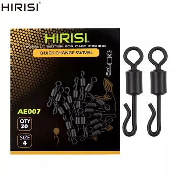20pcs Carp Fishing Swivels Quick Change Stainless Steel for Carp Fishing Rig Fishing Accessories Terminal Tackle AE007