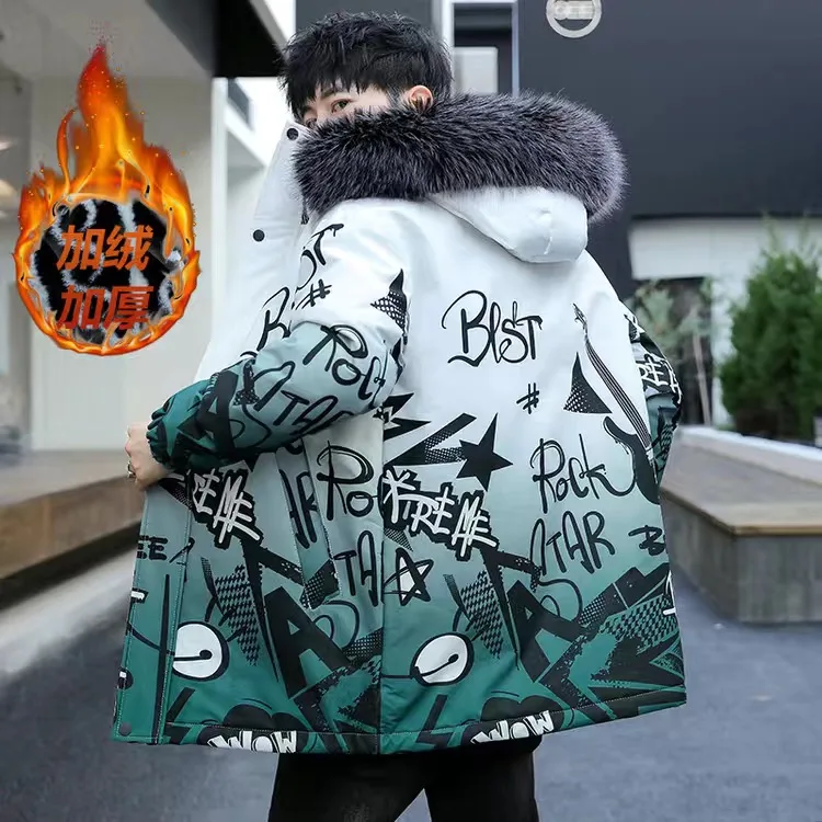 

Men Winter Jacket For Men Coat Solid Color Men's Park Long Warm Parkas Warm Male Thick Slim Fit Outerwear 4XL Black