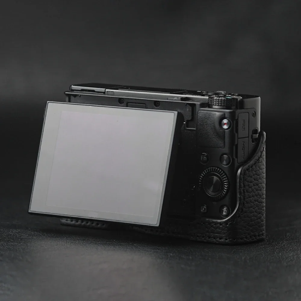 For Sony RX100 VI Case Genuine Real Leather Half Camera Case Bag