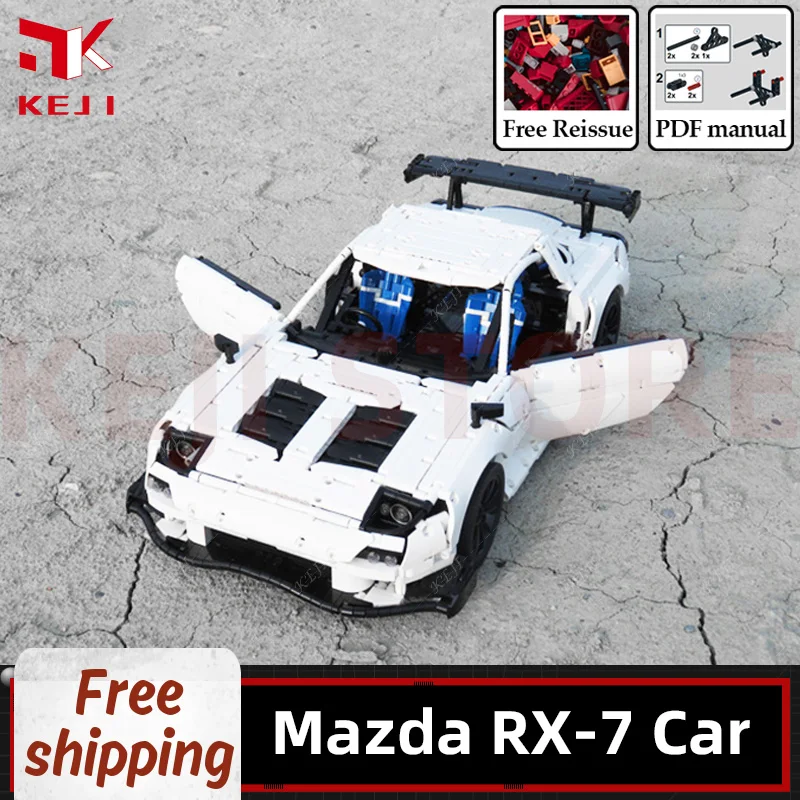 

KEJI MOC-46448 Mazda RX-7 Super Racing Car Model Building Blocks Bricks Kit DIY Toys Christmas Gift