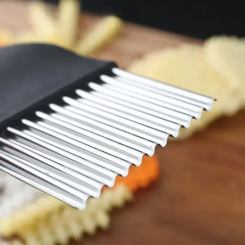 Stainless Steel Potato Clip Slicer French Fries Makers Vegetable Fruit Crinkle Wavy Knife Cutter Chopper Kitchen Vegetable Tools vegetable cutter