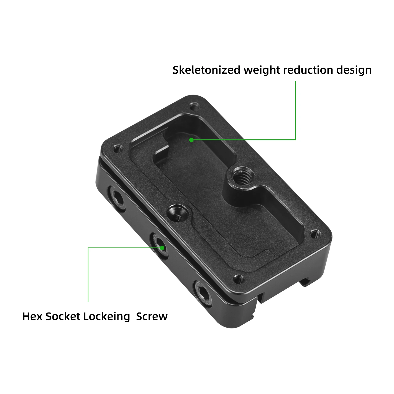 Tripod Adapter Mount Picatinny Arca-Swiss Compatible Rail Plate Anti-slip Slot CNC Machined Aluminum