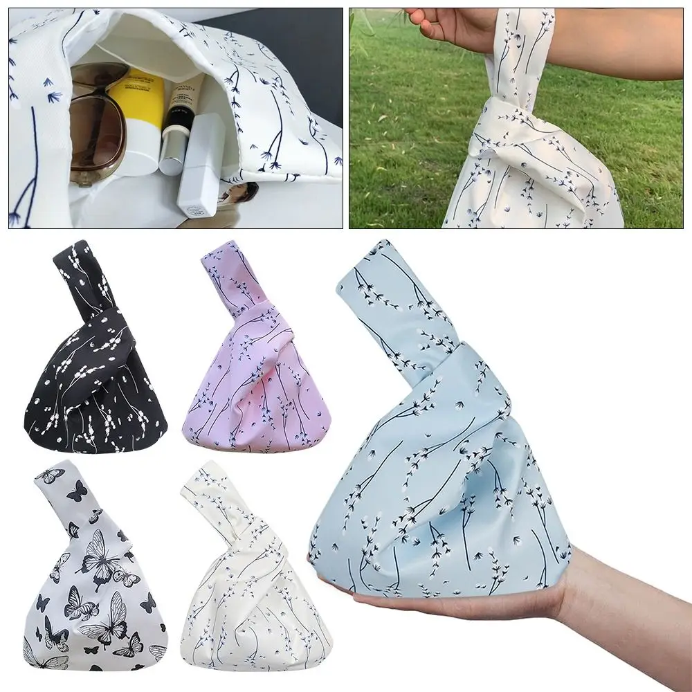 

Canvas Knot Wrist Bag Mini DIY Fragmented Flower Handbags Multi Style Handle Bag Mobile Phone