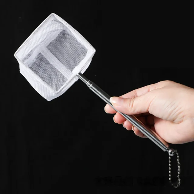 Aquarium Square Fishing Net With Suction Cup Extendable Long Handle Fishing Gear For Catching Fish Shrimp tank clean accessories 6