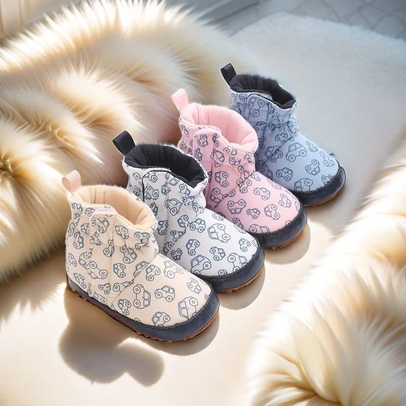 Winter Baby Girl Boy Snow Boots Warm Plush Children's Outdoor Shoes Soft soled Anti slip Baby Shoes Children's Cotton