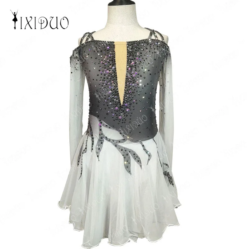 

Figure Skating Dress Customization Competition Women's Skirt Children's Gymnastics Show Long Sleeve Clothing Ballet Costumes