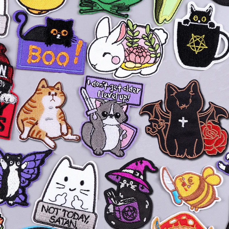 Cat Patch Embroidery Clothes Badges Patches Cats Cartoon Cat Patch