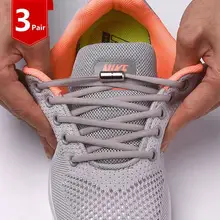 

3 Pair No Tie Shoe laces Elastic Laces Sneakers Round Shoelaces without ties Kids Adult Quick Shoe lace Rubber Bands for Shoes