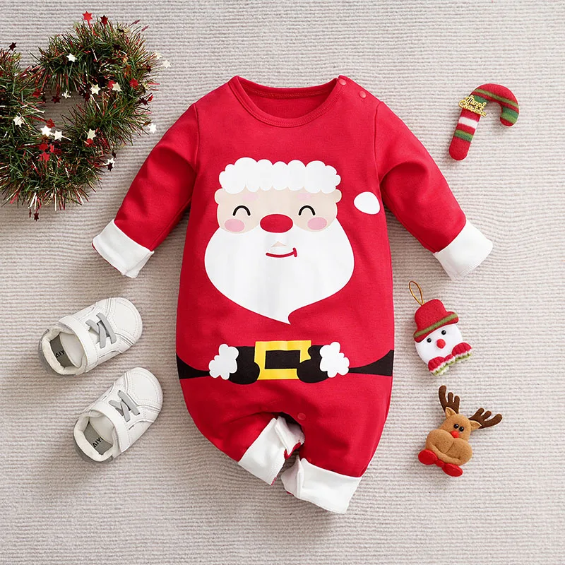 

Newborn Baby Christmas Autumn Baby Clothes Rompers Long Sleeves Jumpsuit Bodysuit Girl Boy 0 To 24 Months Crawling Clothing