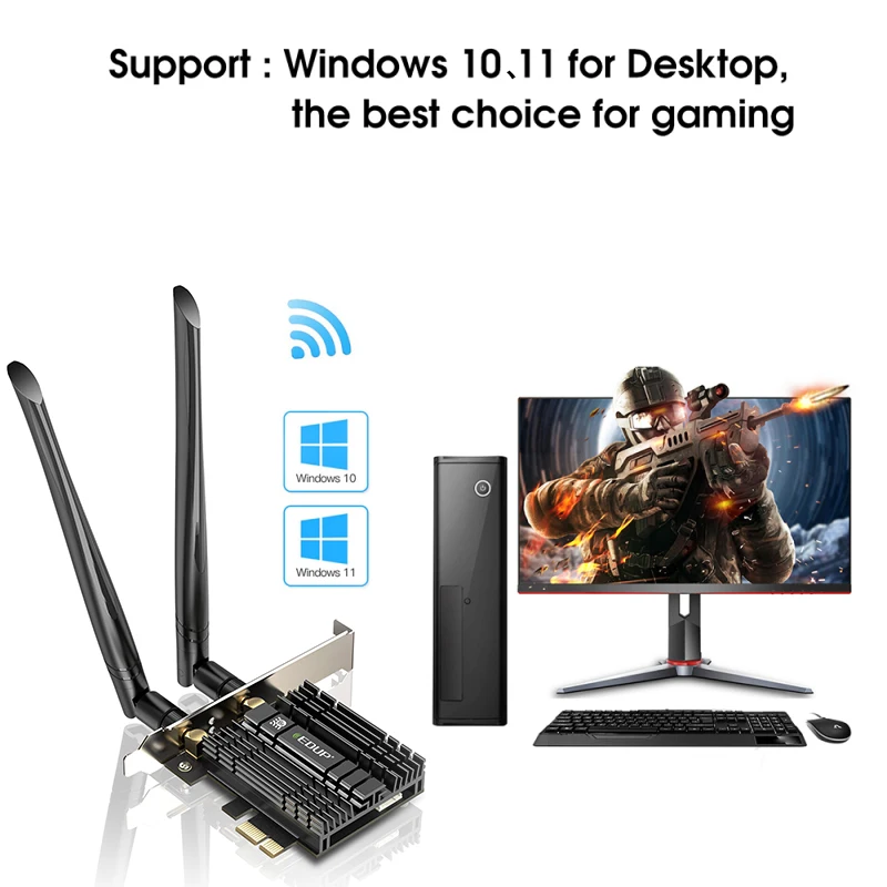 EDUP 5374Mbps WiFi 6E PCIE Wireless 
