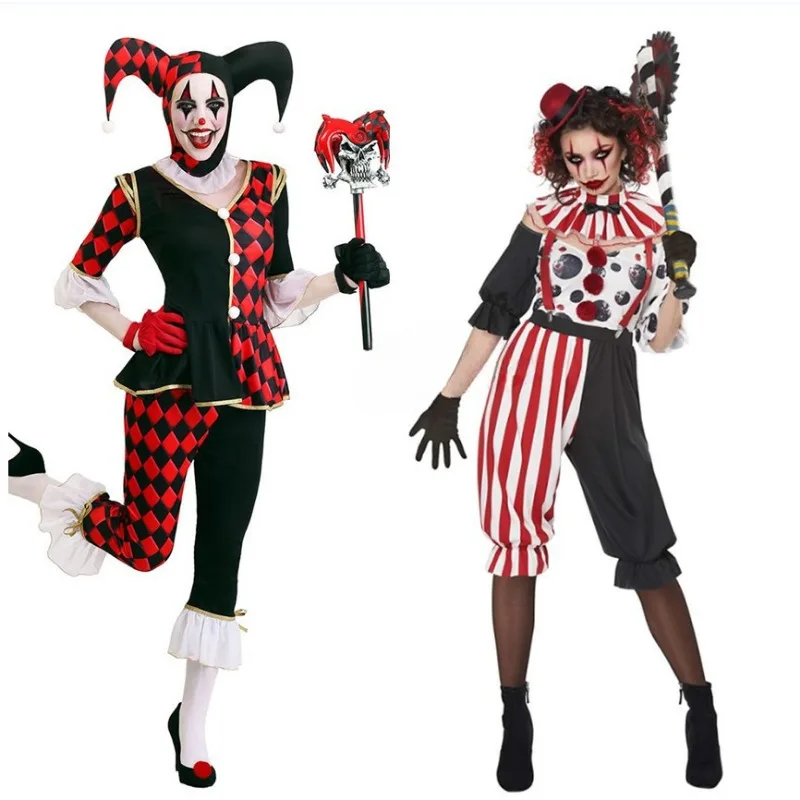 

Halloween Costumes for Women Children Clowns Cosplay Costumes for Boys Girls Evil Terrifying Ugly Circus Makeup Ball Costume Set