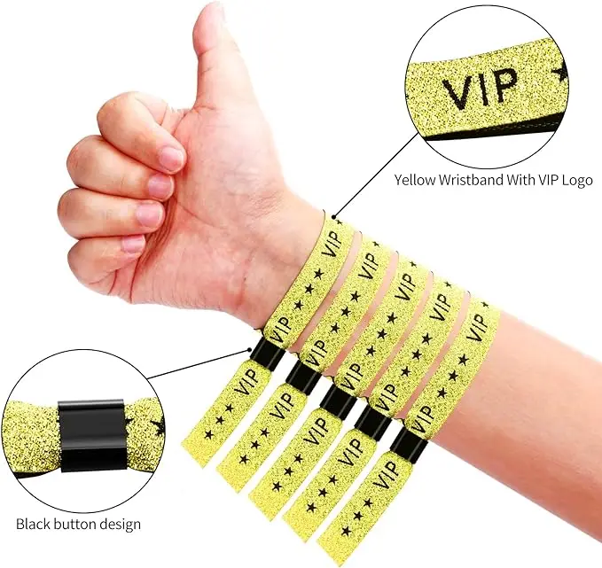 VIP Wristbands Party Wristbands Cloth Armbands for Events VIP Bracelets Wedding Party Events Concerts Fairs 50/100pc party wristbands