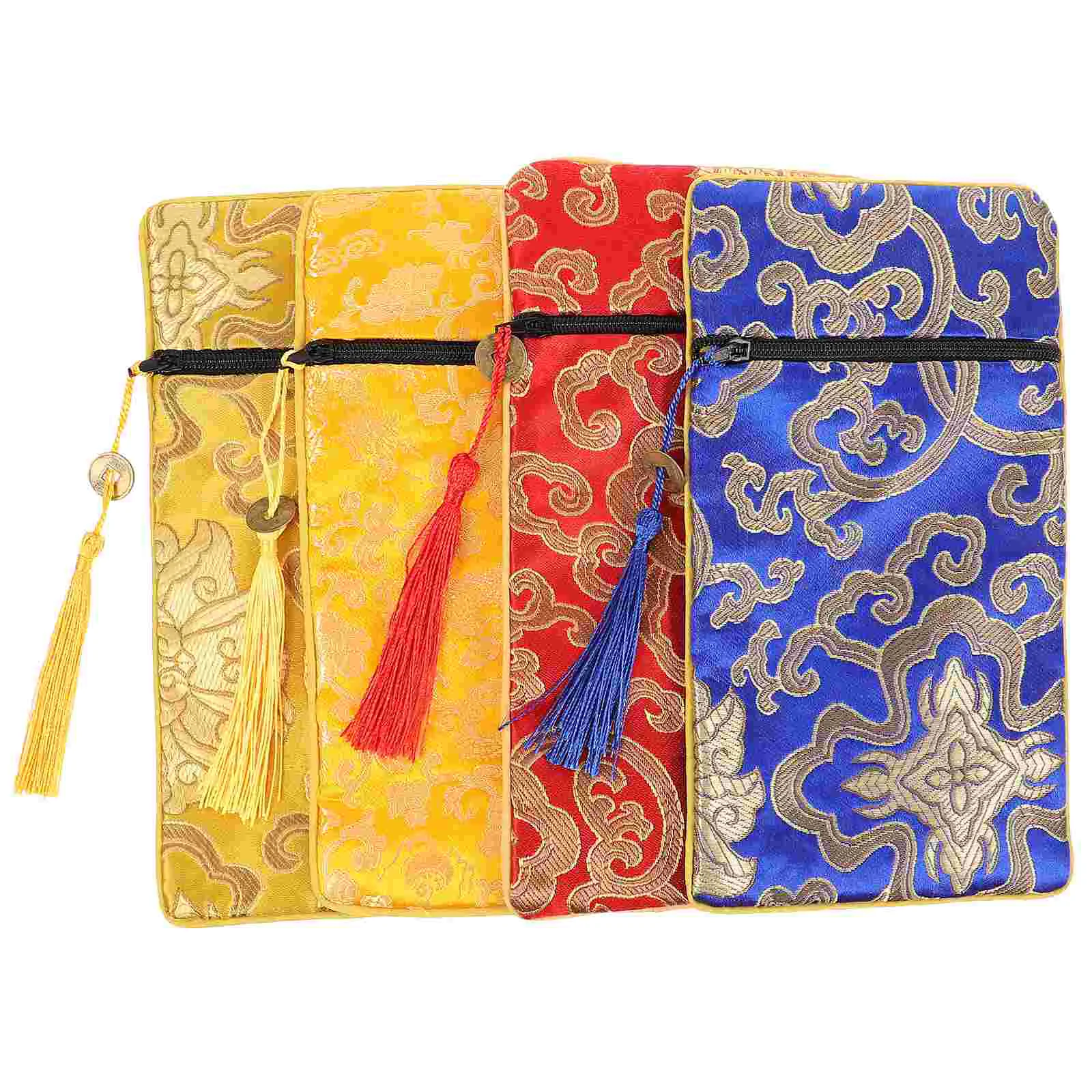 

4 Pcs Rice Paper Bag Pouch Jewelry Brocade Storage Container Covering Home Supply Travel