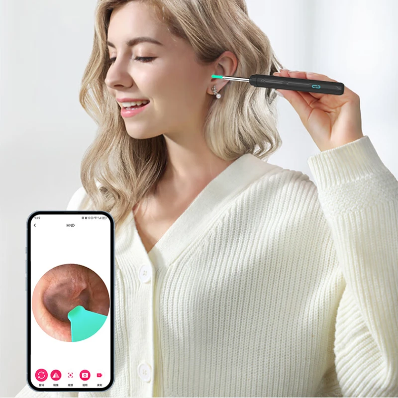 Ear Cleaner with camera Set Ear Sticks Otoscope USB C Charging Endoscope Wax Removal Tool Earpick MIni Camera Ear Cleaning Set