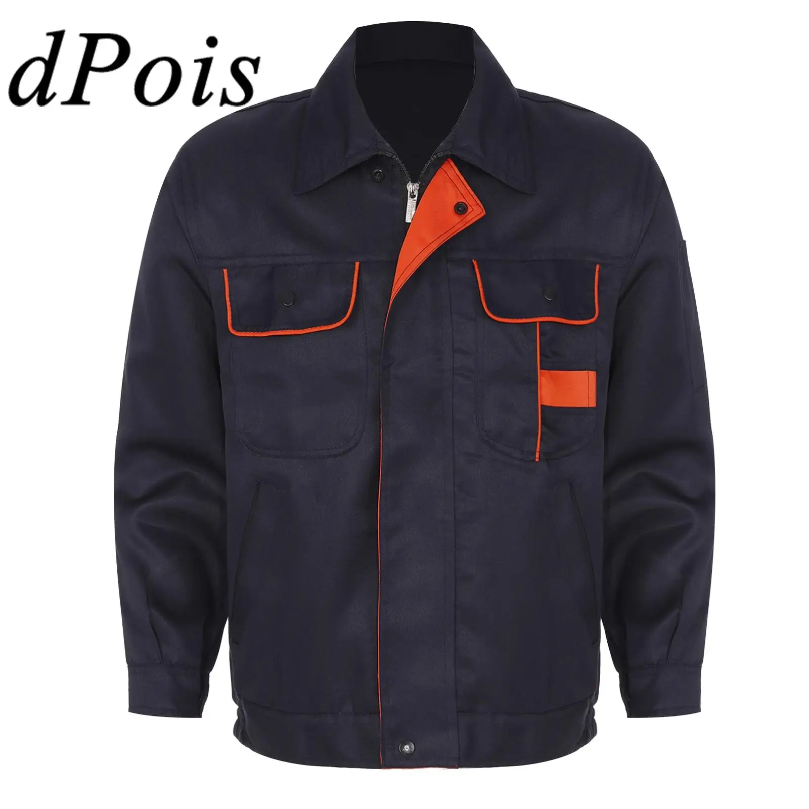 Men Women Mechanics Auto Uniform Costume Unisex Long Sleeve