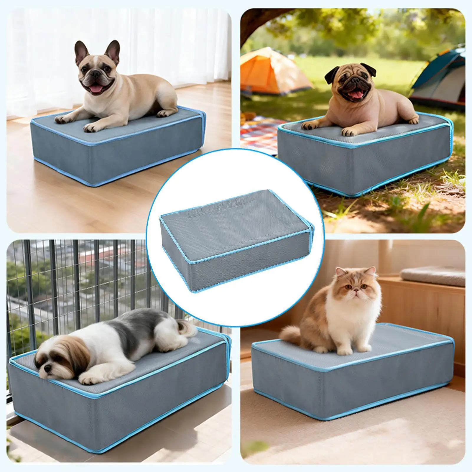 Tapete refrescante para cães e gatos com 5 bolsas de gelo_voghion.com