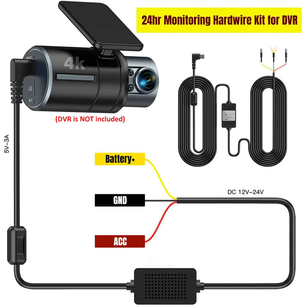 Dashcam Hardwire Kit - 12V-28V Auf 5V USB Adapter Mit Überhitzungsschutz