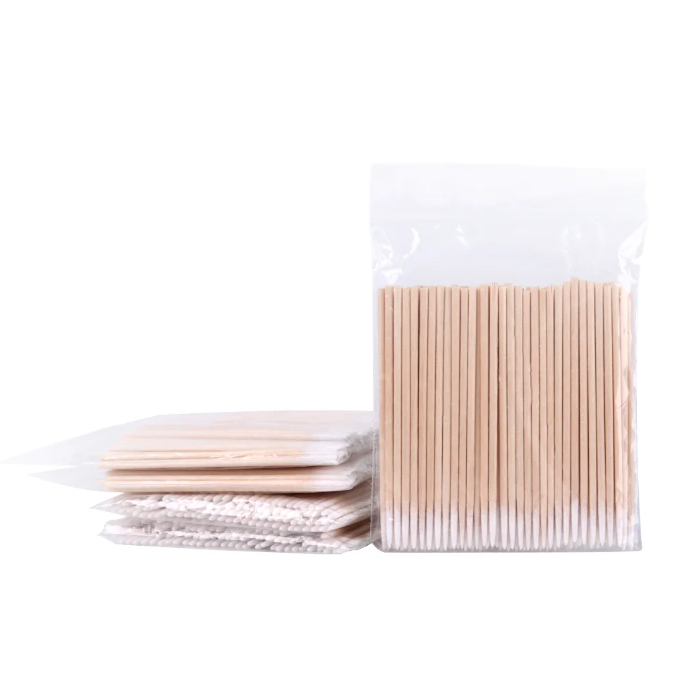 Makeup Tool Wood Cotton Swab 100/200/500pcs Disposable Mini Cotton Swabs Cleaning Wood Sticks For Eyelash Eyeliner Lip Tattoo Use Mascara Wand